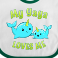 thumbnail image 4 of Inktastic My Yaya Loves Me- Cute Narwhal Boys or Girls Baby Bib, 4 of 4