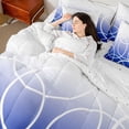 thumbnail image 4 of jejeloiu Geometric Striped Circular 7 Pieces Bedding Comforter Set,Gradient White Blue Full Bedding Set For Girls Boys Reversible, 4 of 8
