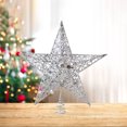 thumbnail image 3 of Christmas Tree Topper, Christmas Tree Star, Iron Glitter Pentagram Tree Top Decoration, Lightweight Red Silver DIY Holiday Ornament, 3 of 7
