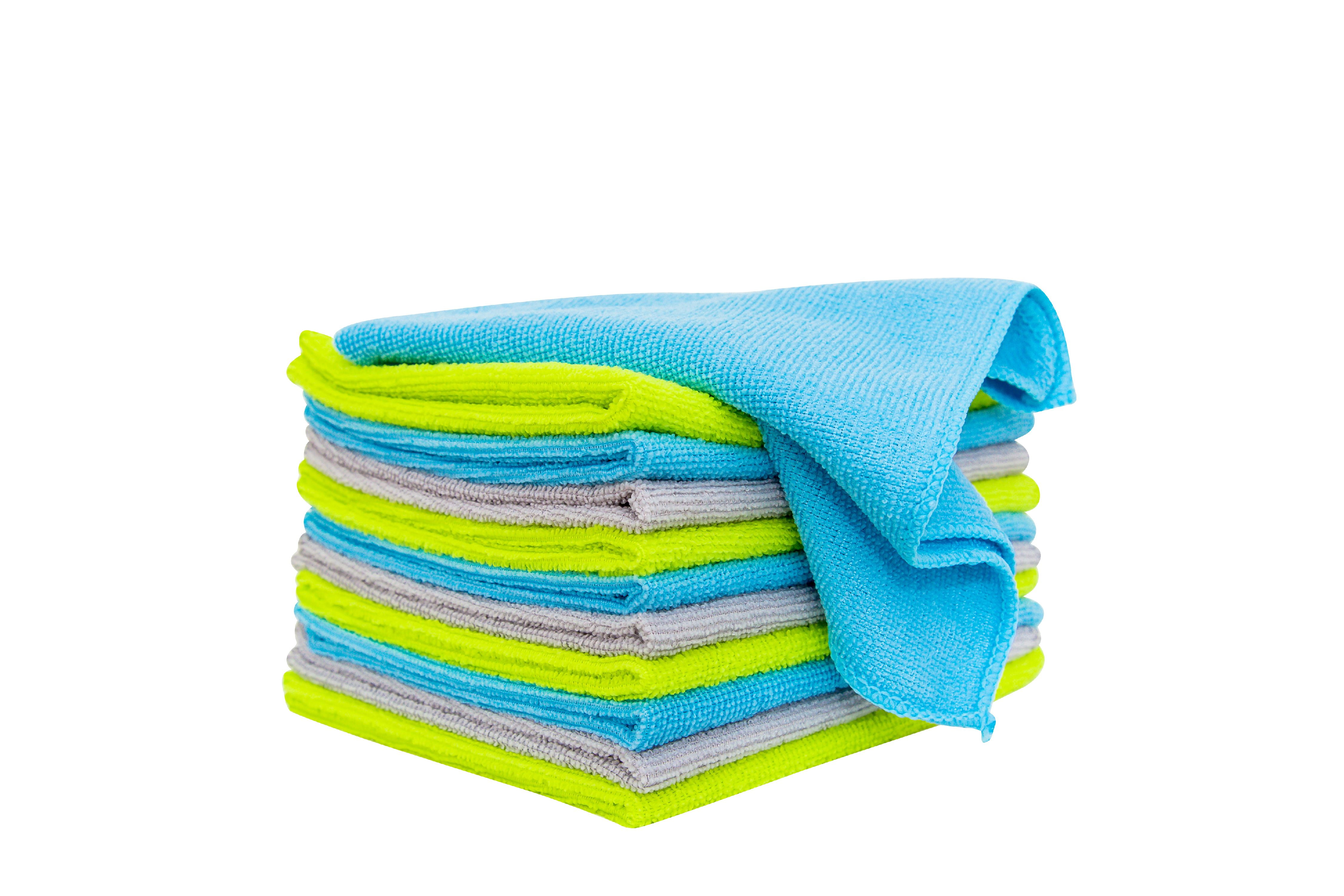 100P Microfiber Cleaning Cloth Commercial Towels Set Bath Kitchen Cars Detailing 