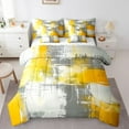 thumbnail image 1 of YST Ensemble de Douillette 7 Pcs Jaune Style Peinture à l'Huile, Design Moderne Ombré Dégradé, Format Double, Housses de Coussin Décoratives Aquarelle, 1 of 4