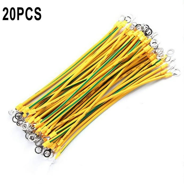 GLFILL 20Pcs Bvr Solar Pv Ground Wire With Terminals 10/12/14 Awg Solar