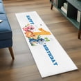 thumbnail image 4 of Happy 1rd Birthday Runner Rugs 2x6 ft Cartoon Pink Yellow Blue Dinosaurs Floral Washable Hallway Rugs Non-Slip Floor Mats Absorbent Carpet Bedside Runners for Bedroom Kitchen Bathroom Laundry Room, 4 of 9