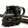 thumbnail image 4 of Steam Express Mug, 11 oz Vintage Locomotive Design, 3D Detailed Train Themed Coffee Cup, Handmade Ceramic Tea Mug, Unique Railroad Gift for Train Lovers, Collectors & Travelers (1PC), 4 of 4