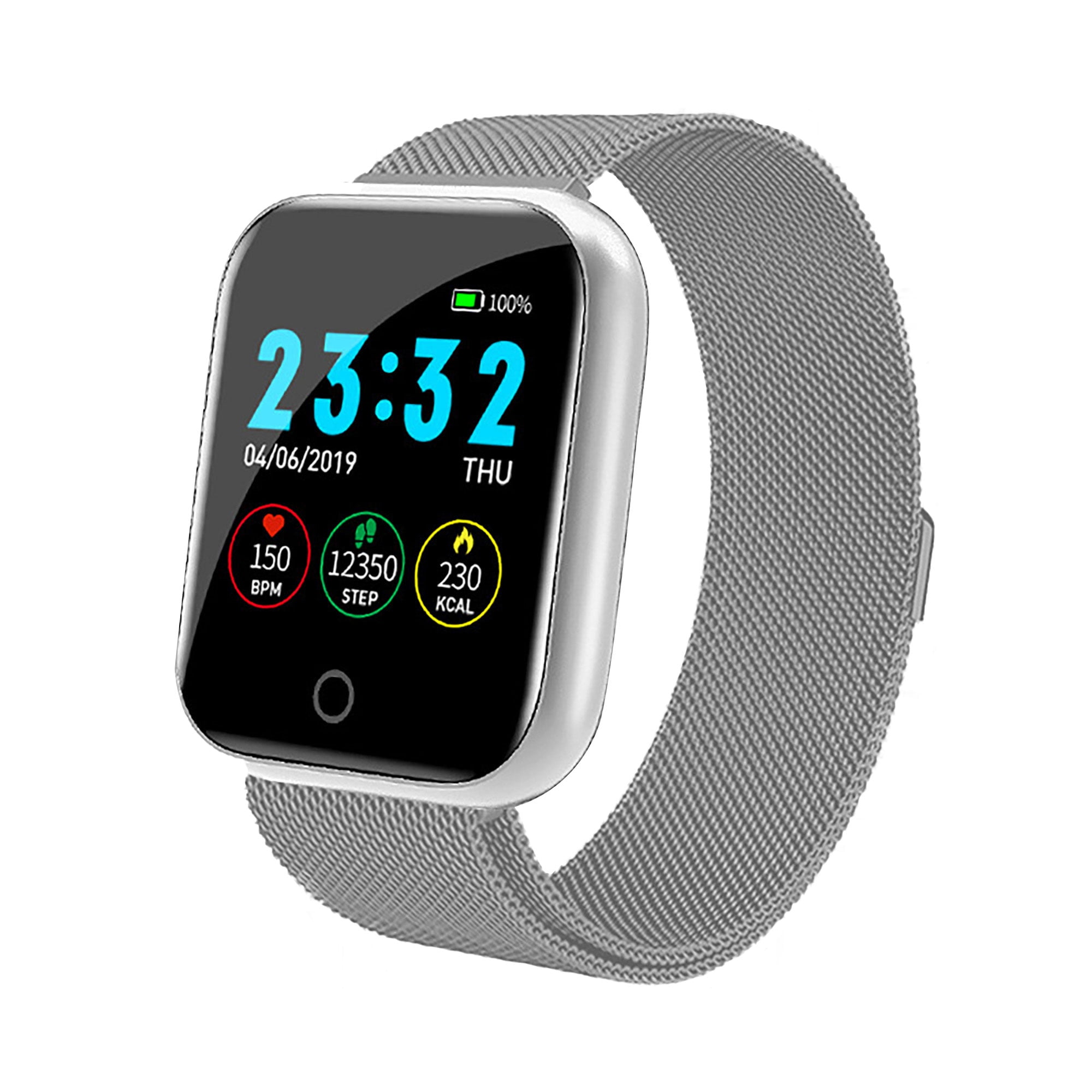 dans lys s forhøjet Waterproof Smart Watch Blood Pressure Heart Rate Monitor Fitness Tracker  with Temperature for Android iPhone Sport Wear For Men Women Steel Band -  Walmart.com