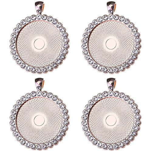 Lind Kitchen 25pcs Round Bezel Pendant Trays Setting Cabochon Blank Base for DIY Crafting Photo Jewelry Findings Making Accessories 25mm