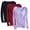 Purple, variant on 3PC Night Clothes for Women Women's Pajama Tops Pajamas Women's Color Household Clothes with Chest Pads T-Shirt Long Sleeved Pajama Comfortable Base for External Wear Round Neck