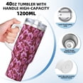 thumbnail image 3 of Rateoe Orchids Flowers Printed 40OZ Ice Bully With Handle - Stainless Steel Travel Cup Portable for Hot & Cold Drinks, Travel, Gym, Home, and Outdoor Activities, 3 of 8
