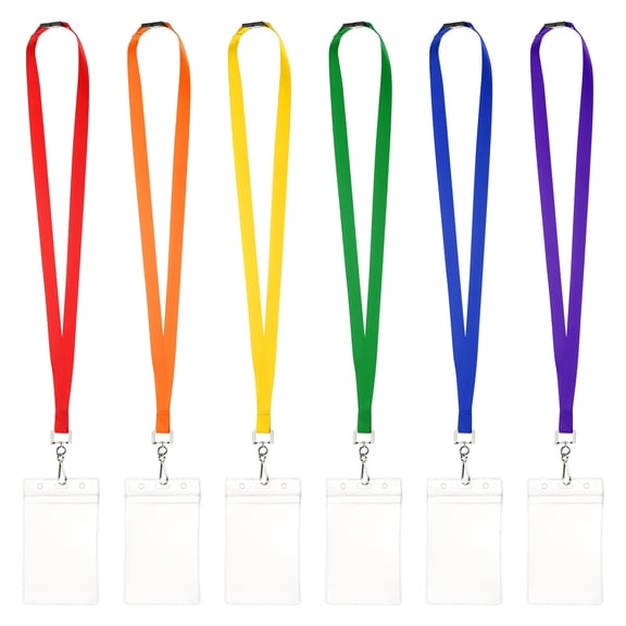 Uxcell 6Pack Colored Lanyards for ID Badges, Breakaway Lanyards for Keys, Multicolor