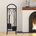 thumbnail image 3 of Costway 5 PCS Iron Fireplace Tools Set Fire Place Tool Set Stand Hearth Accessories, 3 of 8