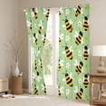 thumbnail image 3 of Homewish Kawaii Bee Blackout Curtains Set of 2 (52x84 Each) for Children Teens,Flower Animal Window Curtains,Green Yellow Black Curtains and Drapes,Luxury Bedroom Decor, 3 of 6