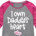 thumbnail image 3 of Instant Message - I Own Daddy's Heart - Toddler & Youth Girls Raglan Graphic T-Shirt, 3 of 6