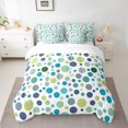thumbnail image 2 of Manfei Geometric Circular Dot 7-Piece Twin Bedding Sets,Modern Geometric Art Bedding Comforter Set,Green Blue White Sheet Sets For Kids,Luxury Bedroom Decor Reversible, 2 of 8