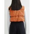 thumbnail image 3 of Women's Crop Puffer Vest Zip Up Front Lightweight Warm Long Sleeve Tops, 3 of 3