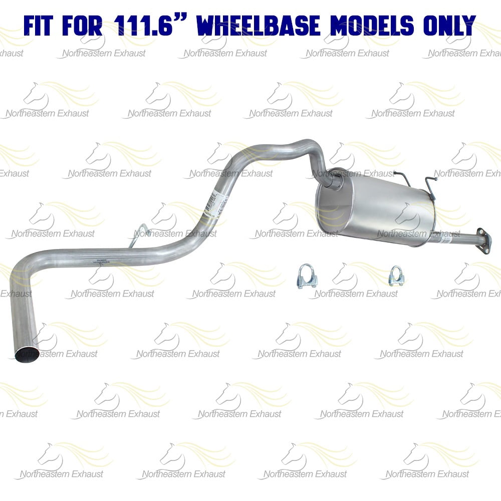 Northeastern Exhaust Extension Pipe, Muffler & Tail Pipe with Hangers Fits 2004-2011 Ford Ranger 2.3L (111.6" Wheelbase Models Only) - Direct Fit | Stainless Steel