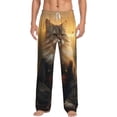 thumbnail image 2 of Picia Lakeside Flower Field Cat Mens Soft Woven Cotton Elastic Waistband Sleep Pajama Pant Lounge Sleep Pant With Pockets And Drawstring-Medium, 2 of 9