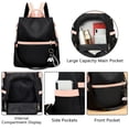 thumbnail image 3 of Vaupan Ladies Cute Backpack Simple Casual Solid Color Style Suitable for School Anti-wear and Durable Multifunctional Large Capacity Adjustable One Shoulder Diagonal Bag for Daily (Black), 3 of 7