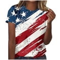 thumbnail image 2 of Qingpeng 4th of July Patriotic T Shirts for Women Summer Star Print Shirts Women's Independence Day Short Sleeve Casual Tee Tops, 2 of 5