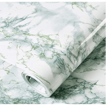 MOYISHI 24x118inch Green Marble Adhesive Film Removable Wallpaper Granite Sticker Kitchen Peel Stick Backsplash Tile Countertop Furniture