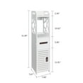 thumbnail image 4 of Tcbosik Corner Storage Cabinet with Door and Open Shelves, Freestanding Toilet Paper Cabinet for Bathroom, White, 4 of 9
