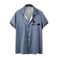 thumbnail image 1 of Camisas de Manga Larga para Hombres Blusa Cómoda de Cuello de Impresión, Camisa Casual de Poliéster para Uso Diario, de Fiesta Y de Primavera de Verano, 1 of 4