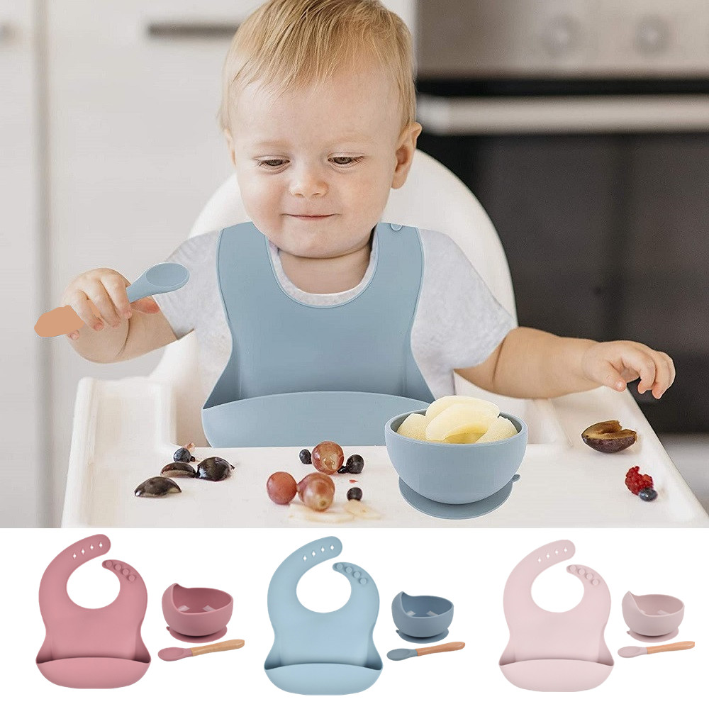 BrushinBella Baby Feeding Set - Collapsible Feeding Supplies for Travel -  Food Grade Silicone Suction Baby Bowl, Baby
