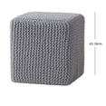 thumbnail image 6 of Furvclv Square Pouf Footstool Ottoman, Knit Bean Bag Floor Chair, Small Furniture, Cotton Handmade Knitted Footstool For Living Room, Bedroom, Kids Room, 6 of 9