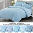 thumbnail image 5 of Chezmoi Collection Liam 7-Piece Chambray Blue Bed in a Bag Queen Comforter Set with Sheets Medallion Embossed Bedding Set, 5 of 9