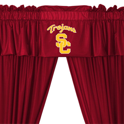 5pc NCAA COLLEGE TEAM LOGO DRAPE VALANCE SET Curtain Panels Window Treatment