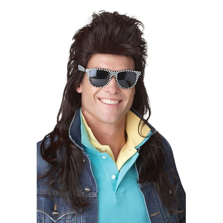 80's Rock Mullet Costume Wig (Brown)