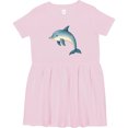 thumbnail image 3 of Inktastic Cute Blue Dolphin Girls Toddler Dress, 3 of 5