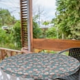 thumbnail image 2 of Ambesonne Botanical Fitted Round Tablecloth, Floral Branches Spring, 40"- 44" Diameter, Grey Teal Rose and Umber, 2 of 5