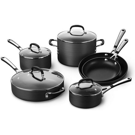 Calphalon Simply Pots and Pans Set, 10 piece Cookware Set, Nonstick