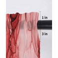 thumbnail image 6 of Red Marble Tier Curtains 36 Inch Length,Sheer Curtains for Bedroom Living Room Window Modern Abstract Luxury Fluid Artwork Rod Pocket Drapes Kitchen Curtains Small Half Window 27.5"x36" 2 Panels, 6 of 7