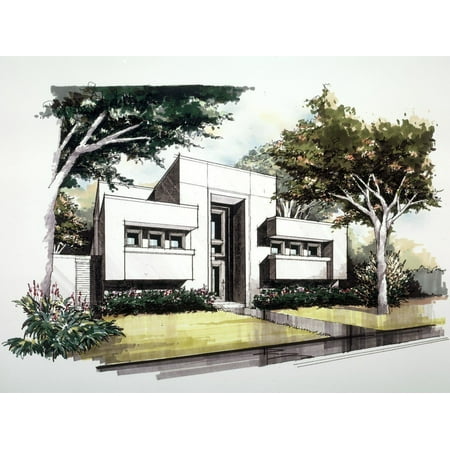 015-972: Contemporary Luxury 3 Bed, 5 Bath Luxury Home Plan, 4095 Sq Ft: Full Blueprints with License to Build by Home Plan Marketplace - Lesuto