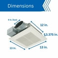 thumbnail image 6 of Panasonic WhisperValue Ceiling/Wall Mount Dual Speed Bathroom Exhaust Fan, 30 to 100 CFM, FV-0810VSS1, 6 of 6