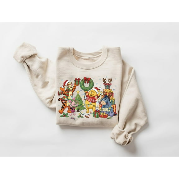Winnie the Pooh Christmas Sweatshirt, Holiday Graphic Crewneck