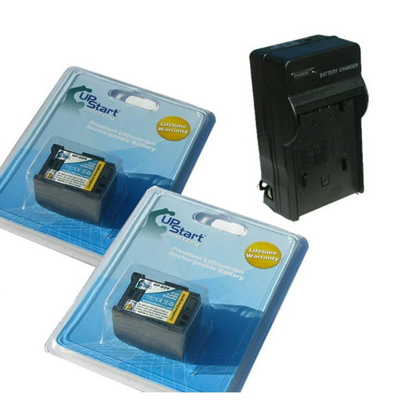 UpStart Battery New - Fully Decoded BP-809 Replacement 2 Batteries Charger Kit for Canon Camcorders
