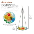 thumbnail image 6 of Alpine Corporation 10" Glass Hanging Bird Feeder w/ Flowers and Bee, 6 of 12