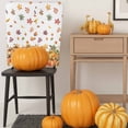 thumbnail image 5 of Pumpkin Flower Chair Covers Set of 8 Fall Fallen Leaves Chair Back Covers Stretch Removable Washable Slipcovers Protector for Dining Room Kitchen Party Decor, 5 of 5