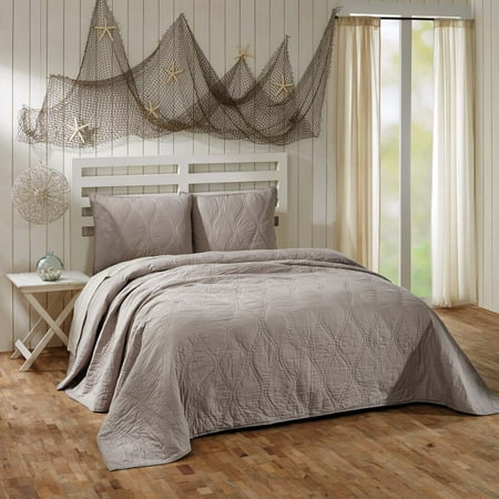 Urban Solid Bedding - Ash Grey Farmhouse Bedding Harbour Cotton Pre-Washed Cambric Solid Color King Quilt