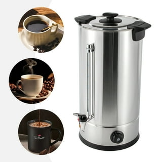 FixtureDisplays® 12X10X21 10 Liters Hot Beverage Dispenser, Coffee Urn,  Large Stainless Steel Cider Drink Dispenser with Mini Burner Stove to Keep