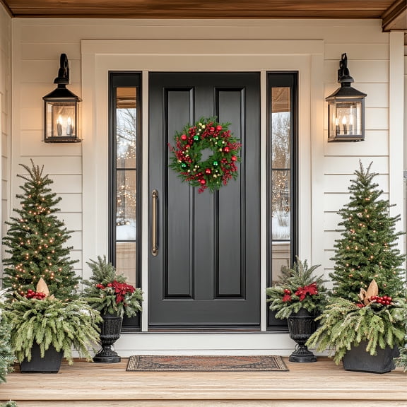 Northlight Pine with Ornaments and Berries Artificial Christmas Wreath - 24" - Unlit