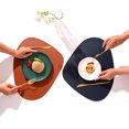 thumbnail image 5 of 4 Pcs Brown Dining Leather Placemats, Wipeable and Washable Placemats, Restaurant Non-slip Table Mats, 5 of 5