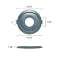 thumbnail image 3 of TrueCraftware- 44 Gallon Round Trash Can Center Opened Lid only 24-1/8" Diameter x 1-1/2 Height Gray Color- Wastebasket Garbage Bin Lid Recycling Bin Cover Kitchen Bathroom Bedroom Office Trash Can, 3 of 6