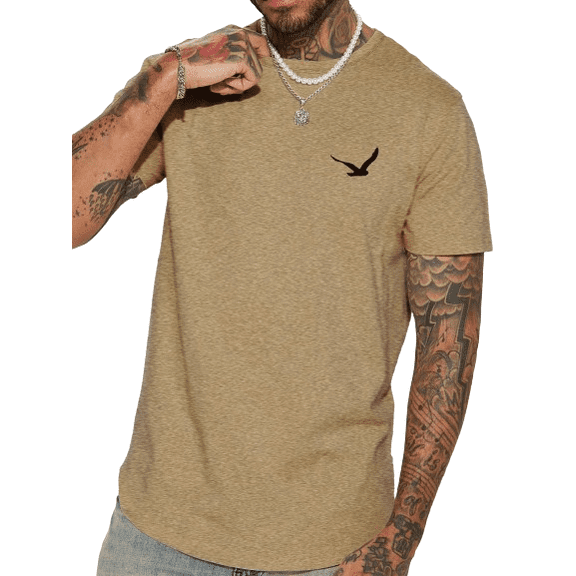 Whichone T-shirt For Men Seagull Print Humor, Novelty Funny Pattern S M L XL 2XL Crew Neck Streetwear Casual Tee