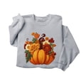 thumbnail image 5 of Hurxie Fall Pumpkins Sweatshirts for Women Long Sleeve Halloween Thanksgiving Graphic Shirt, 5 of 7