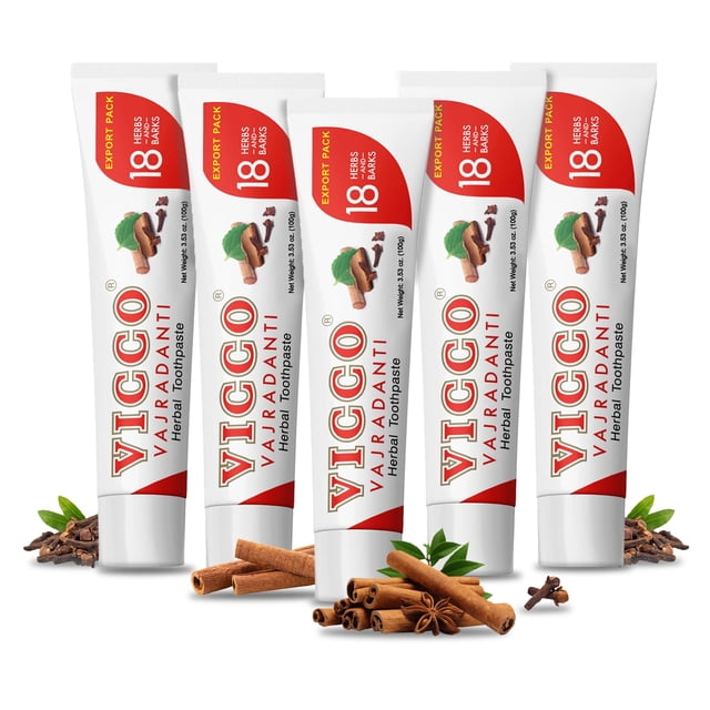 Pasta de dientes Vicco Vajradanti Herbal 100% natural 100 ml x5