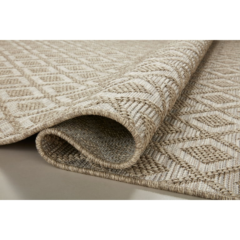 Free Shipping! Loloi II Dawn Natural Indoor Outdoor 18x18 Sample