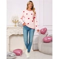 thumbnail image 5 of Cogild Sweaters for Women Heart Pattern Knit Crew Neck Long Sleeve Pullover Sweater, 5 of 10